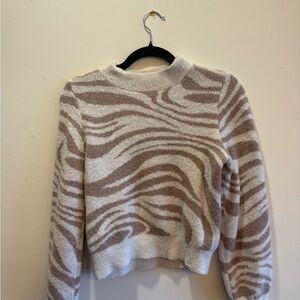 Abercrombie Kids Cream and White Sweater with Zebra Pattern